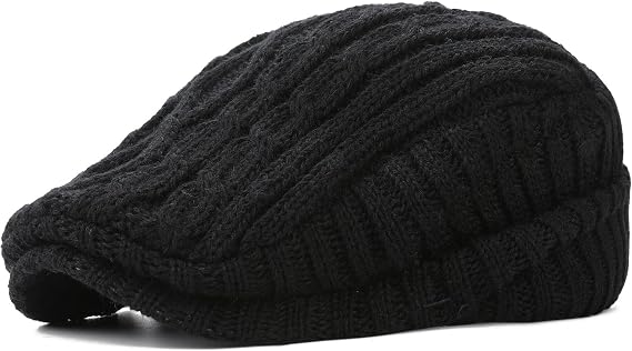 Rubyn - Textured Knit Flat Cap