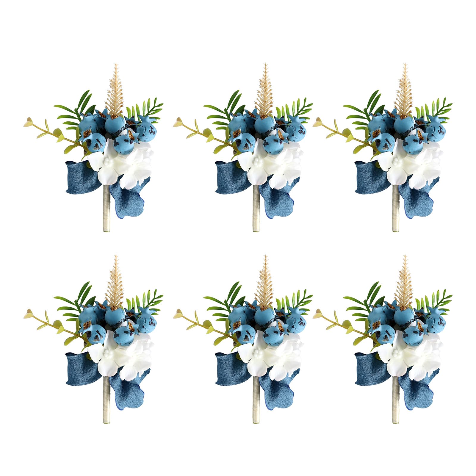Buxuaaaa Multicolor 6Pcs Artificial Berries Boutonniere For Wedding Ceremony Anniversary, Dinner Party, Bride Boutonniere Grooms Berries Pin