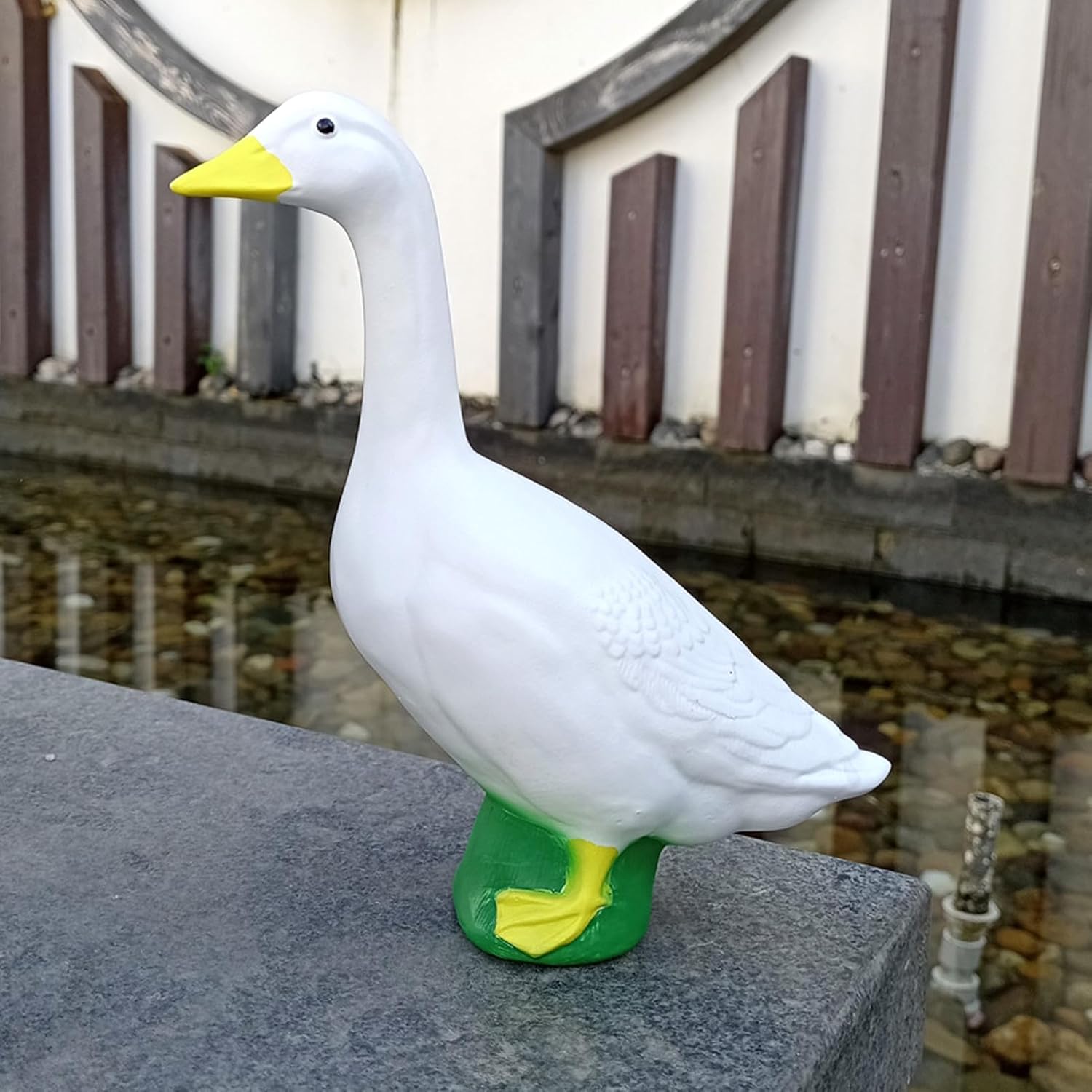 Asixxsix Goose Statue, Resin Goose Figurine Garden Goose Sculpture, Animal Statue, Duck Sculpture, Duck Garden Statues Art Decor Ornament for Yard Home Garden Patio