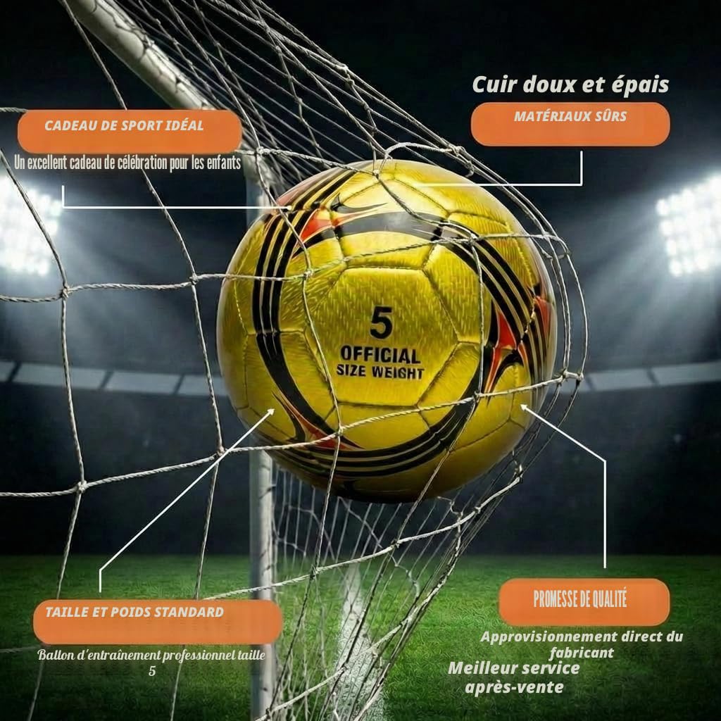 Sports Ballon de Football, Taille 5, Poids Officiel, pour Adolescents et Adultes, avec Pompe, pour l'intérieur et l'extérieur