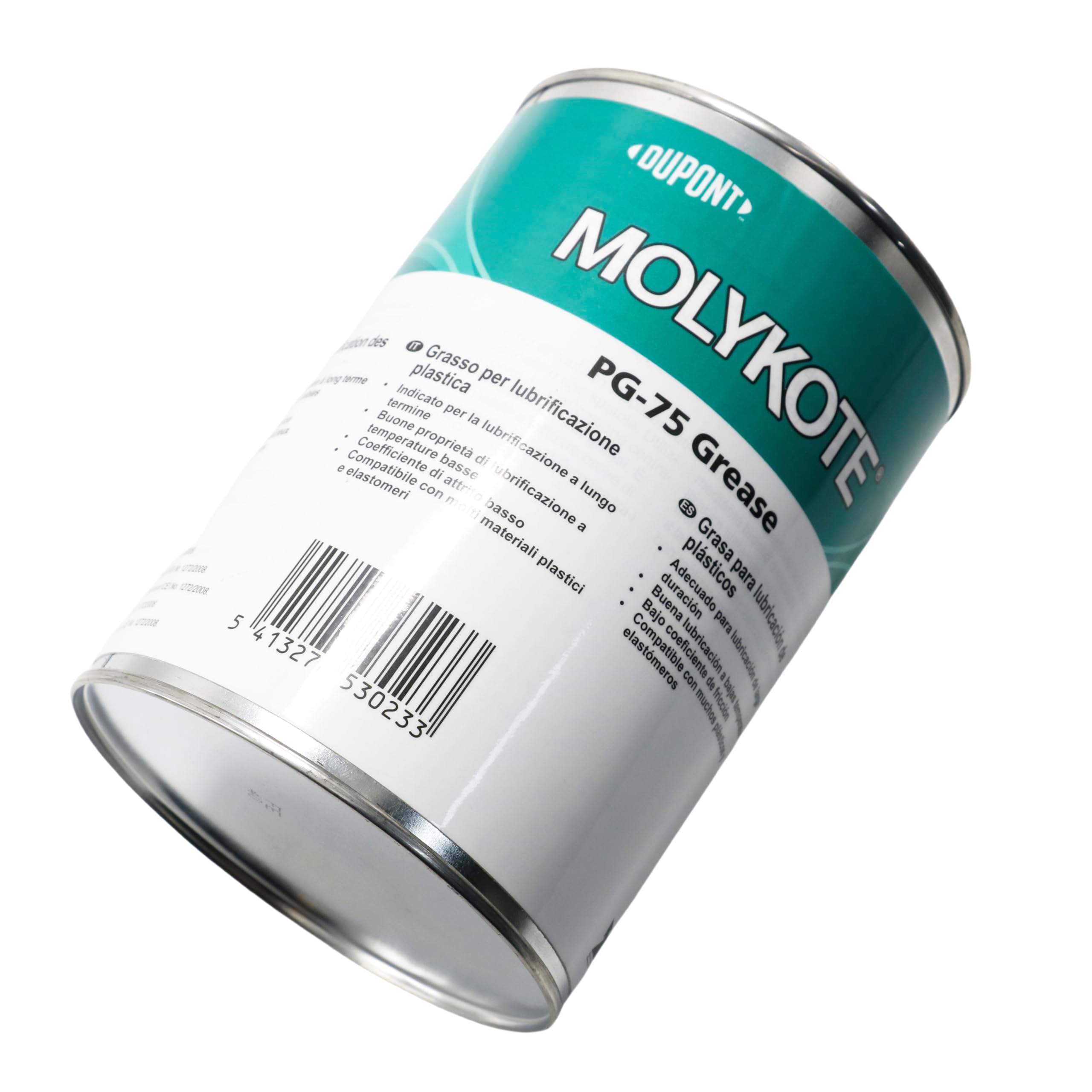 Molykote PG-75 Plastislip Grease 1kg Dow Corning Lubrificante Plastica Metallo Giunti Veicolo Cavo Ingranaggio Cuscinetti Carico Leggero Bassa Temperatura Movimento Lento Medio