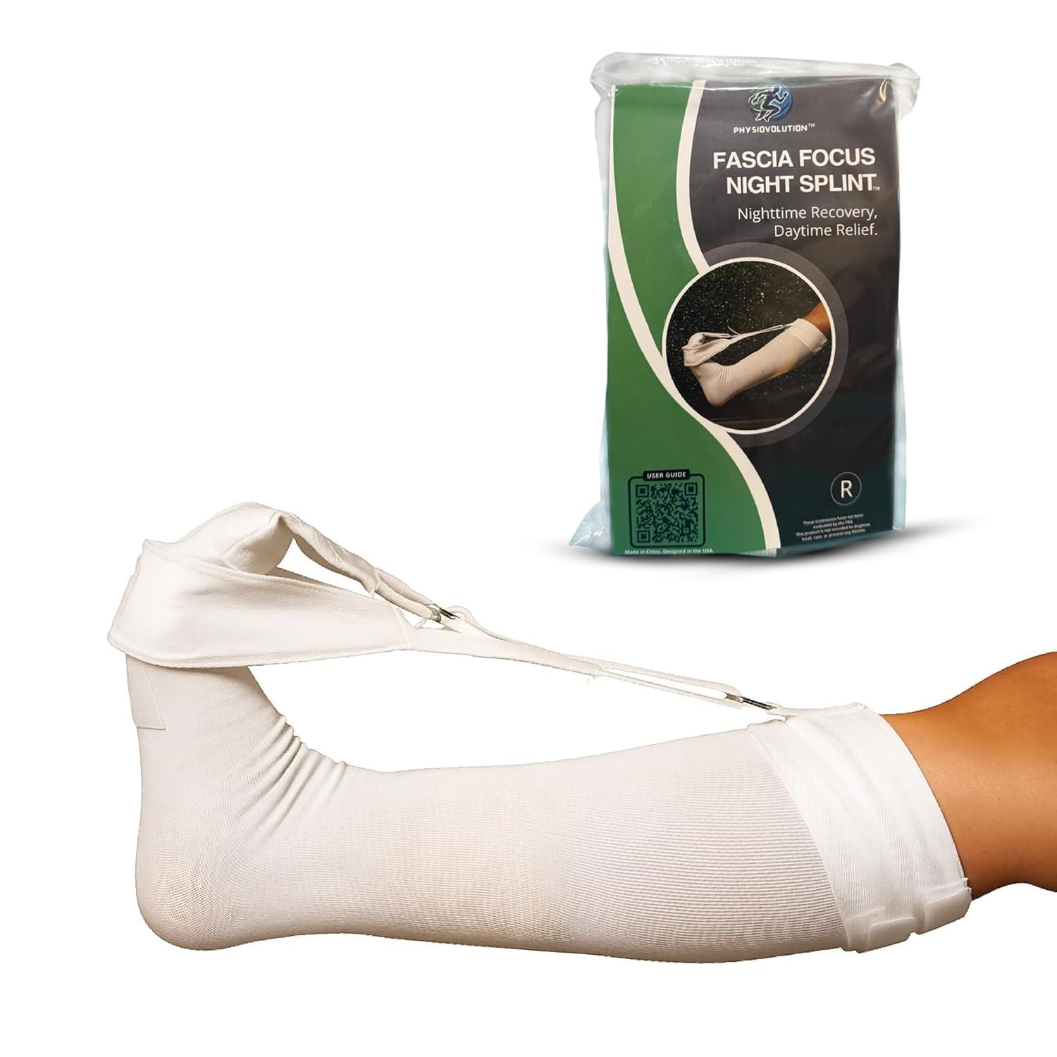 Plantar Fasciitis Night Splint Sock for Sleeping - Soft Dual-Stretch Foot Brace for Morning Heel Pain Relief, PT-Patented Toe and Ankle Support for Achilles Tendinitis, Men and Women - Regular (Men 5–10 / Women 6.5–11.5; Calf 11–15.5”)