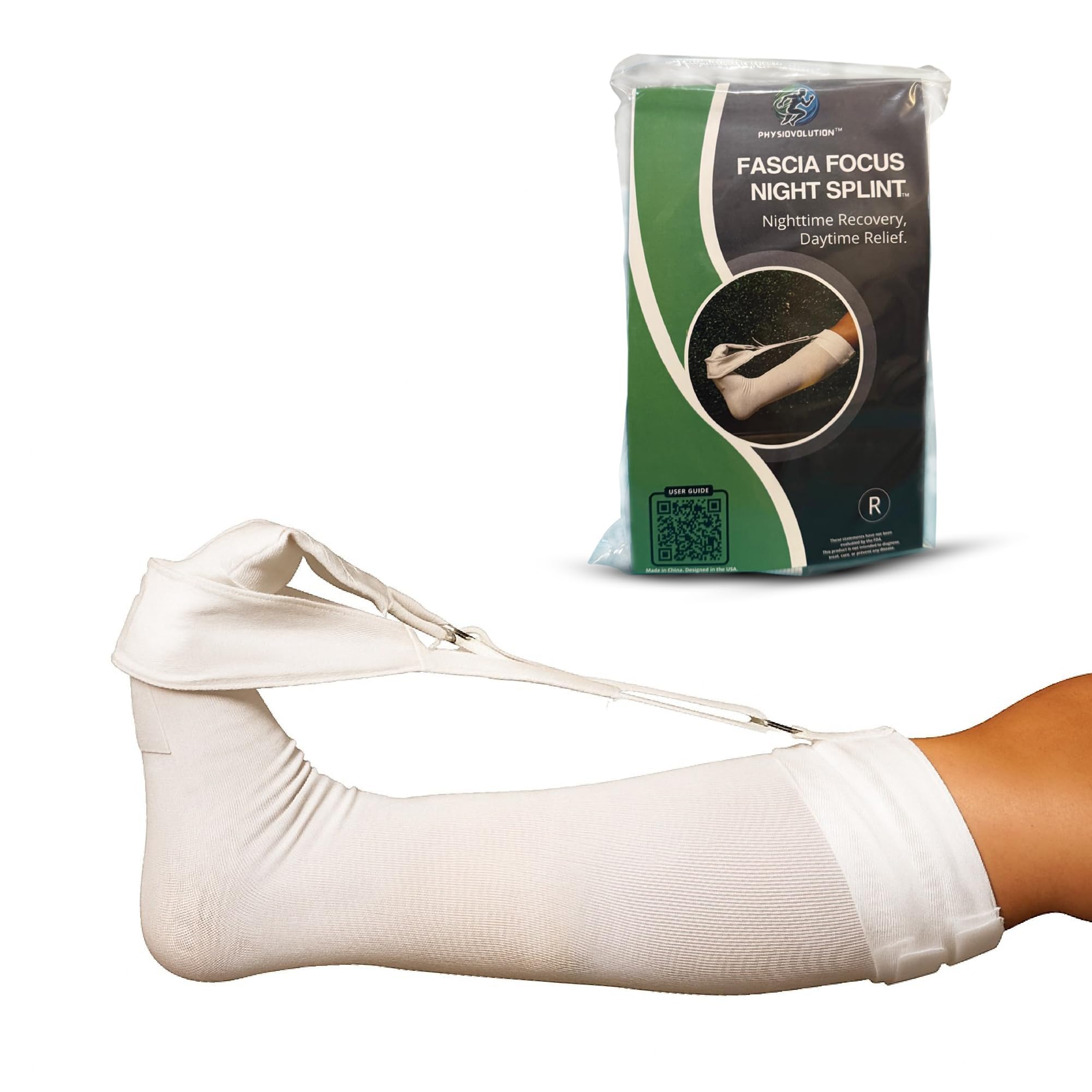 Photo 1 of Physiovolution Plantar Fasciitis Night Splint Sock for Sleeping - Soft Dual-Stretch Foot Brace for Morning Heel Pain Relief, PT-Patented Toe and Ankle Support for Achilles Tendinitis, Men and Women - Regular (Men 5–10 / Women 6.5–11.5; Calf 11–15.5”)