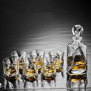 Crystal Whiskey Western Wine Glass Set Creative Western Wine Bottle with Lid Wine Bottle Wake up Device Wine Set Suitable for Home Bars