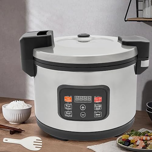 Vista 53 de Calentador de arroz eléctrico, calentador de arroz comercial de acero inoxidable resistente, con ajustes de temperatura, olla de arroz, calentador