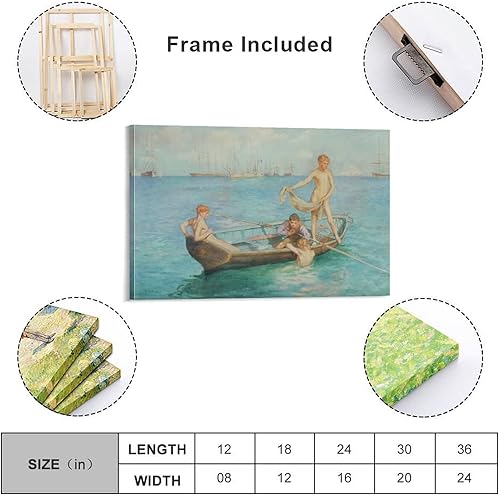 Miniatura 2 de Henry Scott Tuke - August Blue', 1896 - Póster decorativo para pared de sala de estar, dormitorio, 20 x 30 pulgadas (19.7 x 29.5 in)