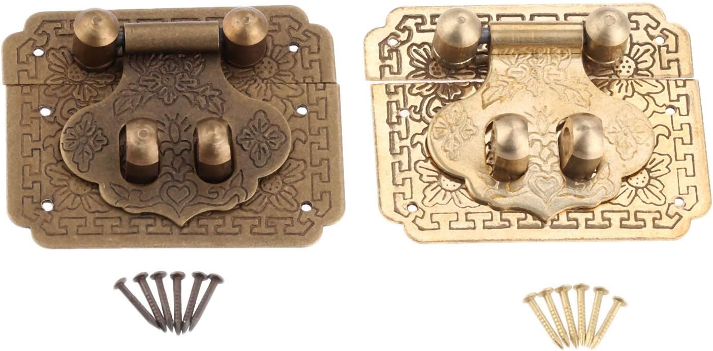 Chinese Antique Box Buckle,Antique Lock Buckle.1Pc 5040mm Antique Bronze Brass Box Hasp Lock Toggle Latch Buckles for Jewelry Box Suitcase Clip Clasp Furniture Hardware