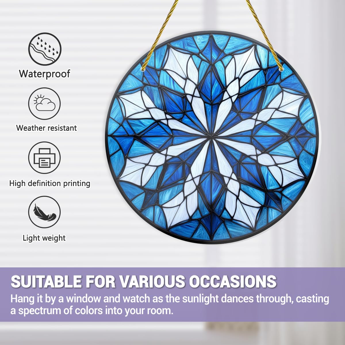 Amazon.com: Vextrovia Nordic Frost Wall Art, 8x8 Inch Stained