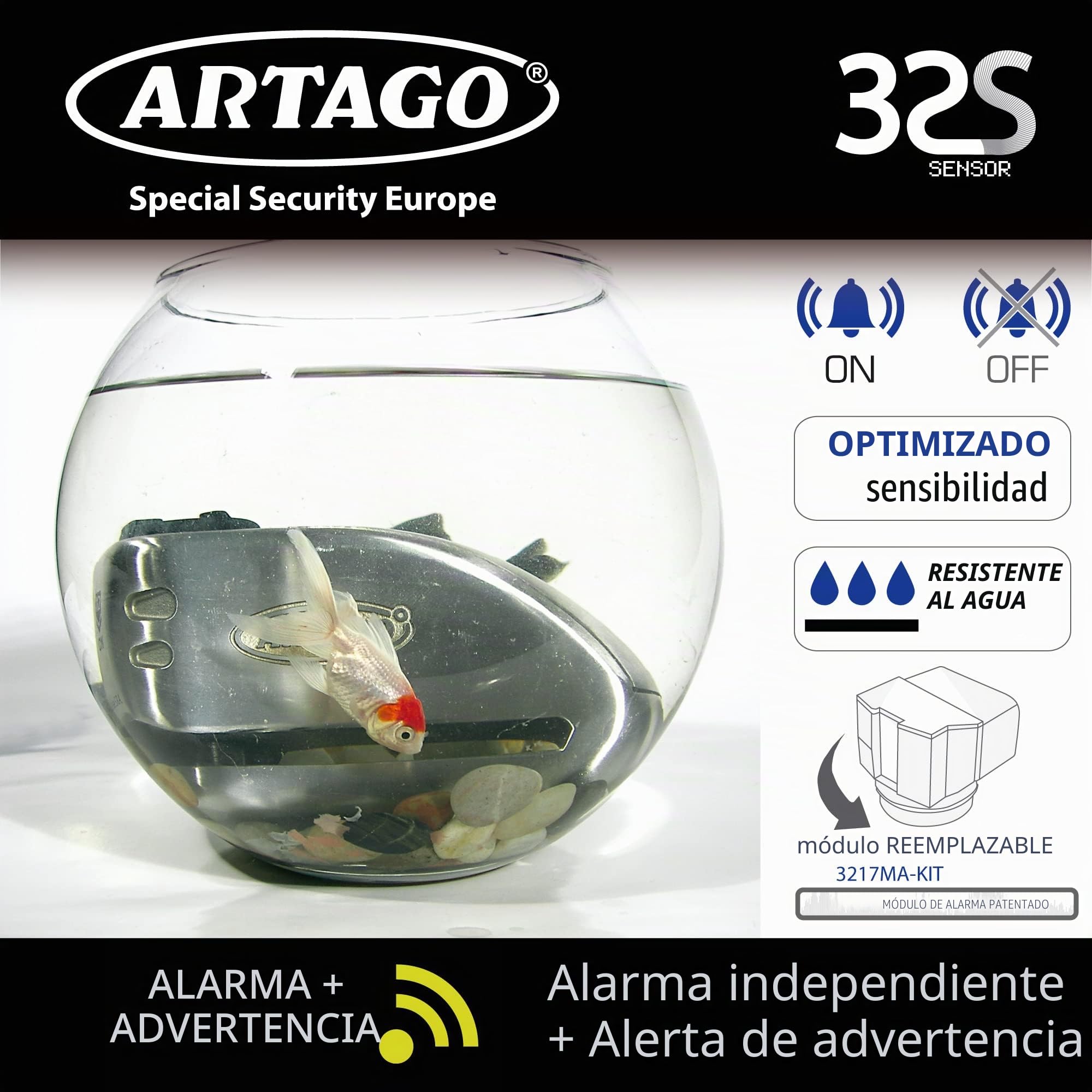 Artago 32S4 Pack Candado Antirrobo Disco con Alarma 120db Alta Seguridad + Soporte para Honda CRF 1000L Africa Twin, Homologado Sra