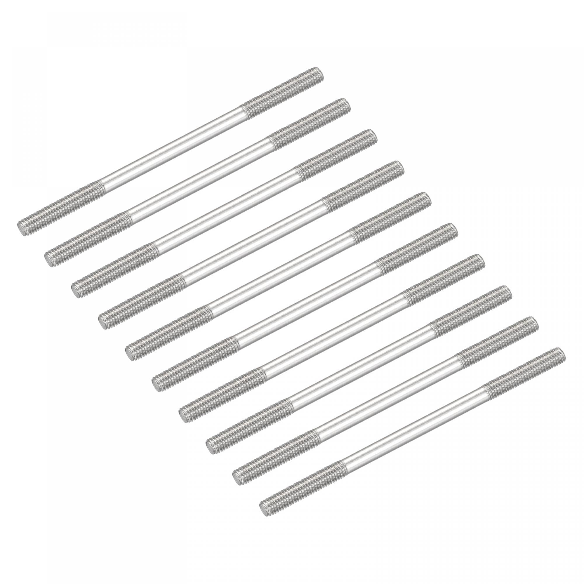 sourcing map Double Ended Stud Screws (M5 Thread 90mm Length) 20pcs, 304 Stainless Steel Dual Threaded Rod Bolts - for House Maintenance