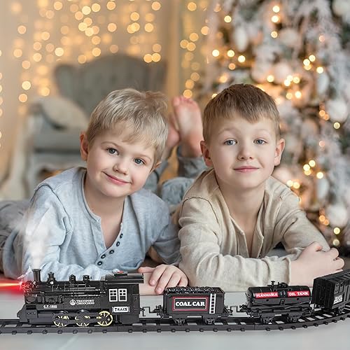 Miniatura 2 de OCHIDO Juego de tren – Juguete de tren eléctrico de regalo para niños y niñas, con kits de ferrocarril, locomotora de vapor, vehículo de transporte