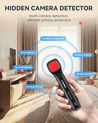 Miniatura 2 de Detectores de cámara oculta con visor detector de errores y buscador de cámara espía, perfectos para hoteles, automóviles, viajes y oficina con