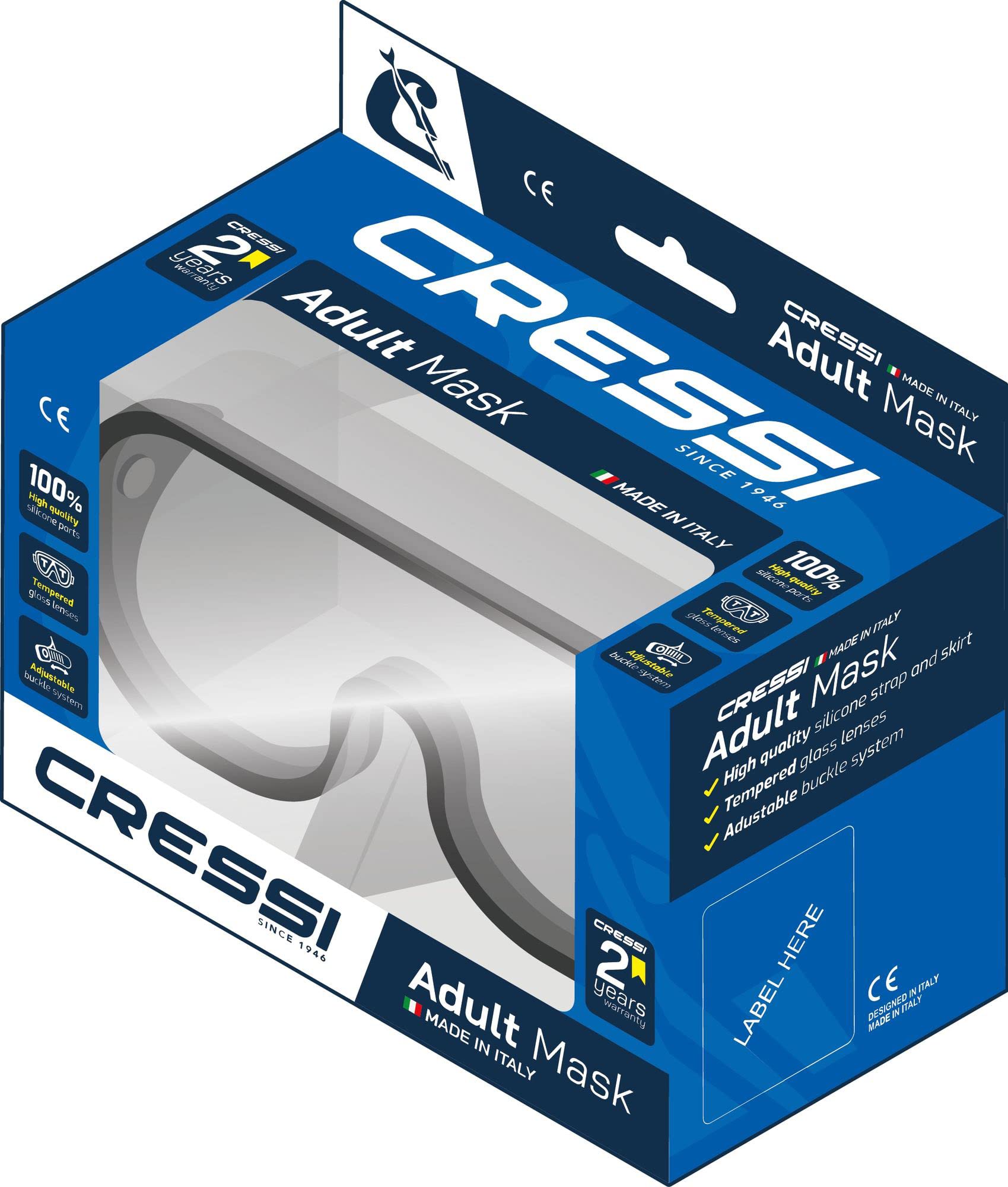 CRESSI Estrella - Schnorchelmaske Estrella oder Schnorchelset Maske Estrella + Schnorchel Seal Dry, Einheitsgröße