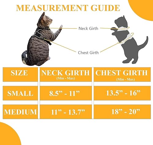 Miniatura 2 de Pups & Care Juego de arnés y correa para gatos, a prueba de escape, sin estrangulamiento, ligero, fácil de poner y controlar, ajustable, suave y