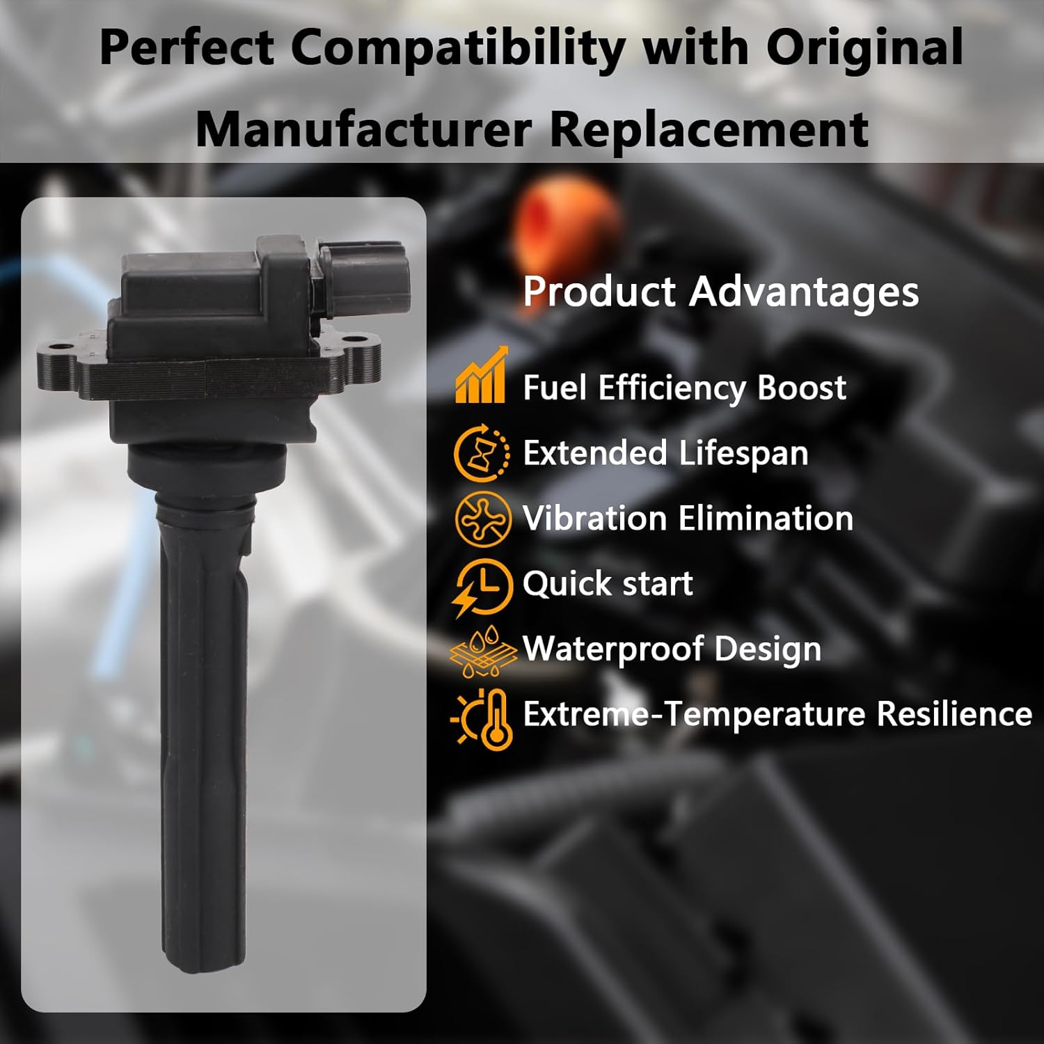 UF237 OEM Ignition Coil - Compatible with Chevrolet 1999-2004 Tracker Suzuki Aerio Esteem Sidekick Grand Vitara XL-7 - Replaces # UF237 GN10350 U5092