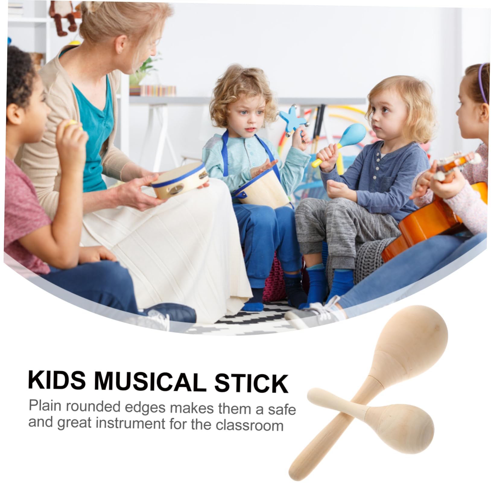 Toddmomy 12stücke Holzmaracas für Junge Mädchen DIY Maracas-rasseln aus Holz Musikinstrumente für Kinderpartys Rassel-musikinstrumente zum Bemalen