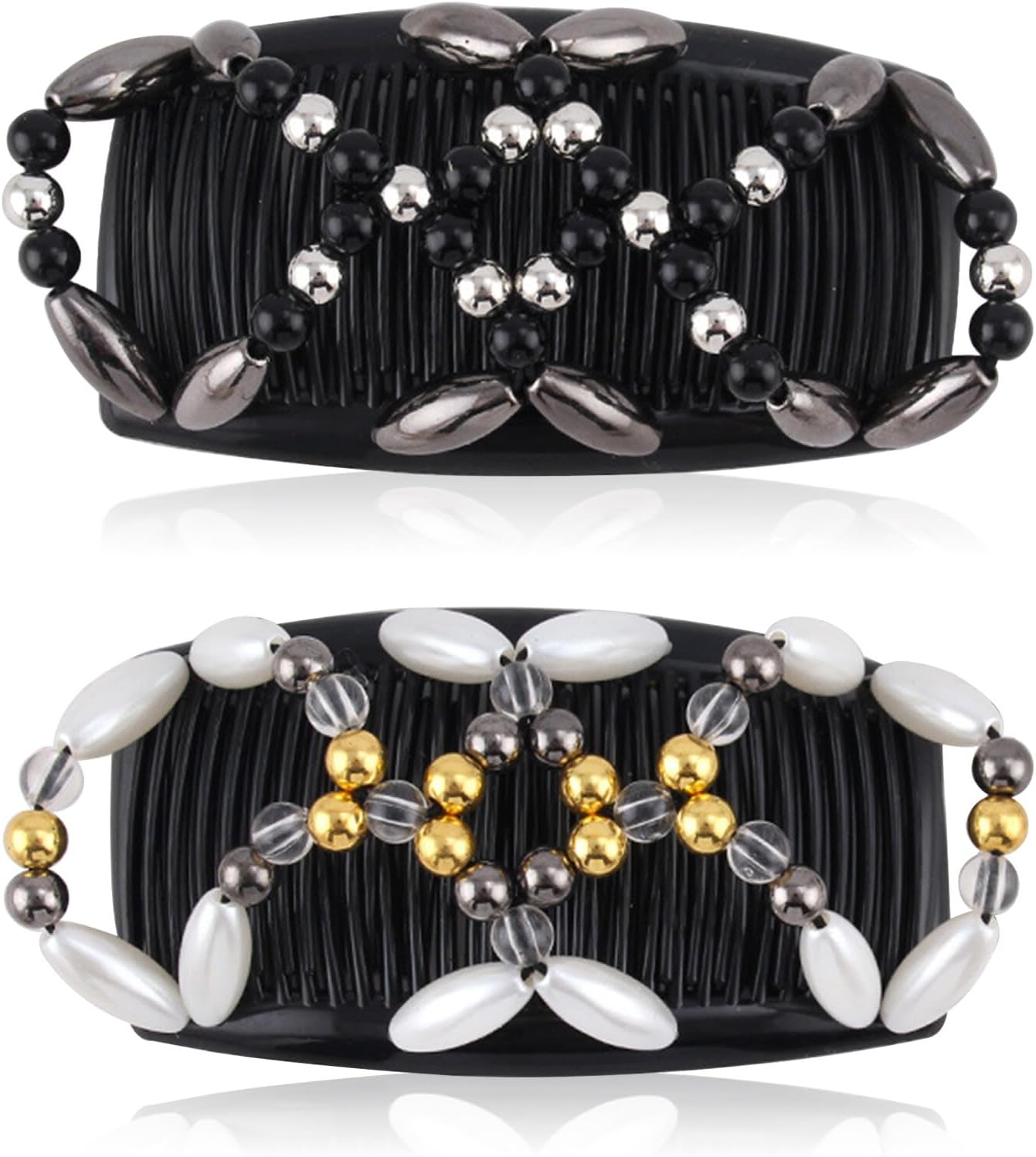 Kytpyi Magic Beads Hair Comb, Hair Combs Slides for Women, 2 PCS