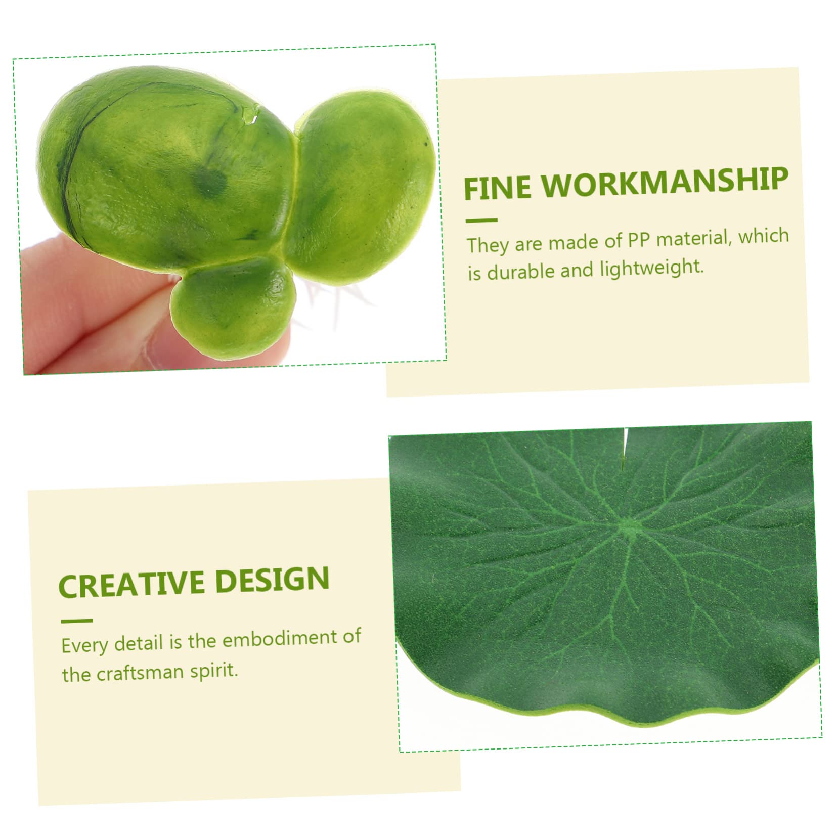 Yardwe 2juegos Artificial De Flotación De Lenteja De Agua para Decoración Natural para Peceras y Acuáticos De Lenteja De