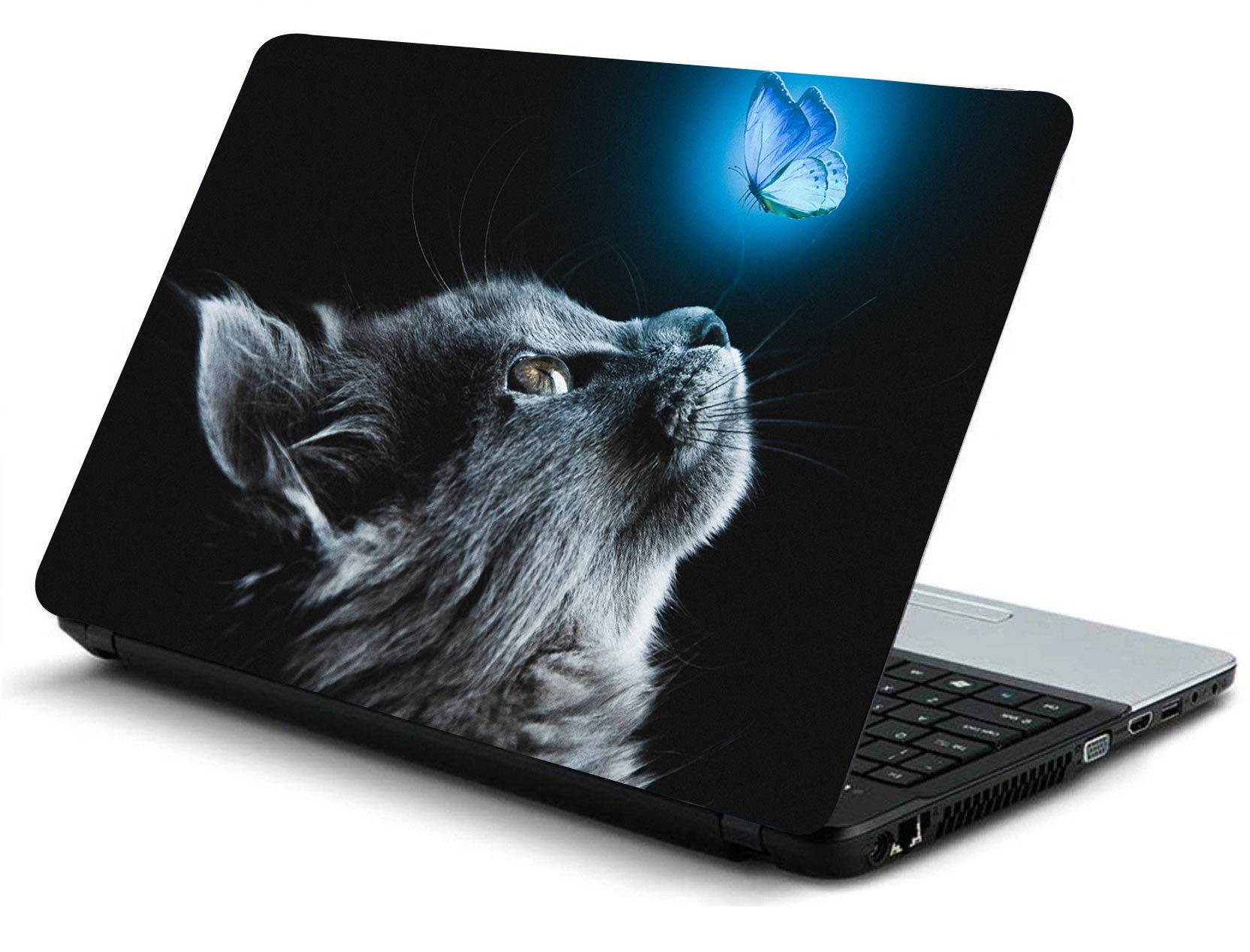 ISEE 360® Laptop Skin Cover Laminated Cat & Butterfly Stickers and Free Track pad Skin Girls Boys Kids Students Office Vinyl Printed Multicolored HD Quality Sticker 15 15.6 Inches (B08QS6L5M9) Amazon Price History, Amazon Price Tracker