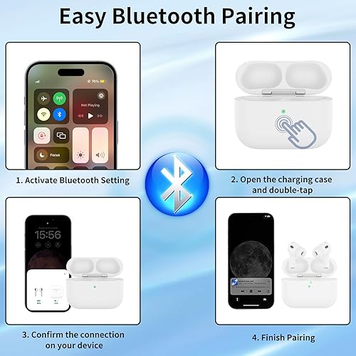 Miniatura 6 de Funda de carga inalámbrica compatible con AirPods Pro 3 generación, puerto USB-C AirPods Pro 3, funda de carga de repuesto, sin auriculares