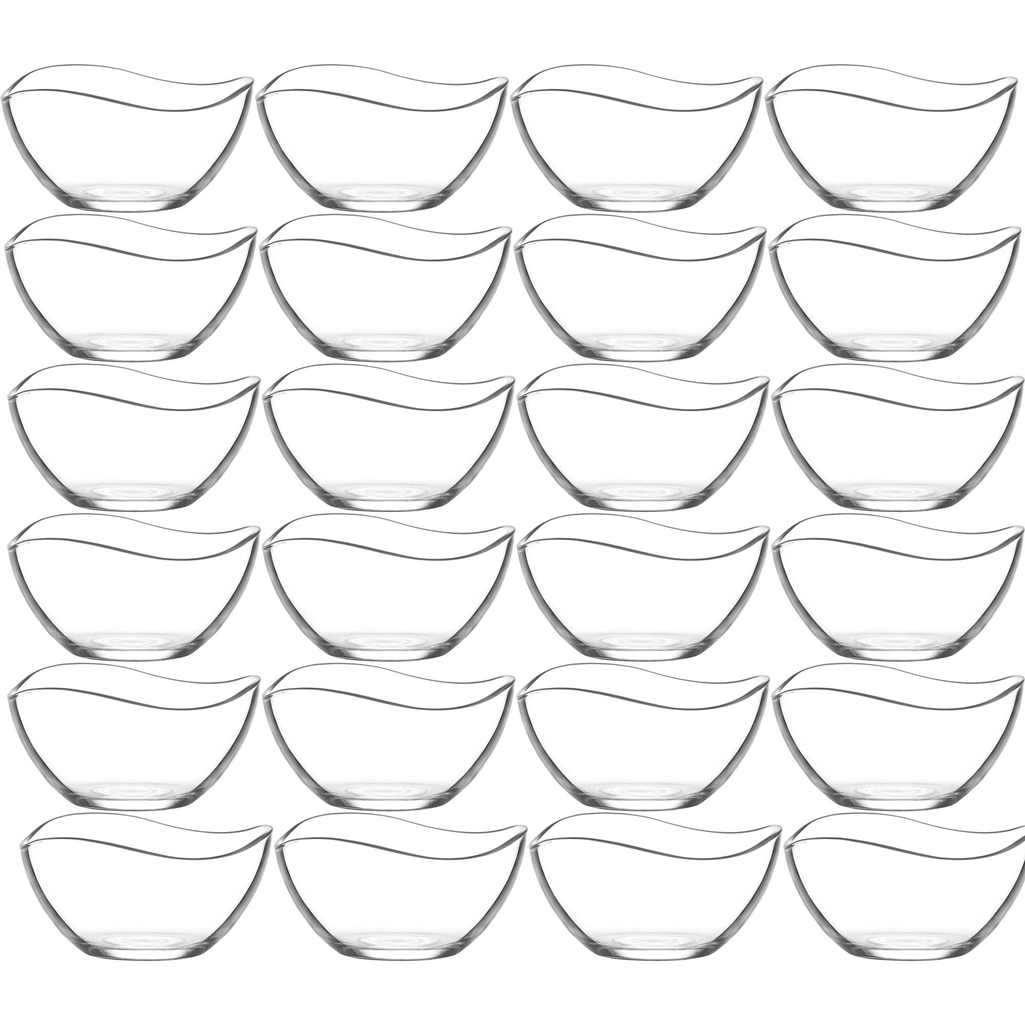 Set di ciotole in vetro di alta qualità, 6,12 o 24 pezzi, ciotole in vetro Vira, ciotole da dessert, antipasto, bicchieri da 310 ml, lavabili in lavastoviglie (24)
