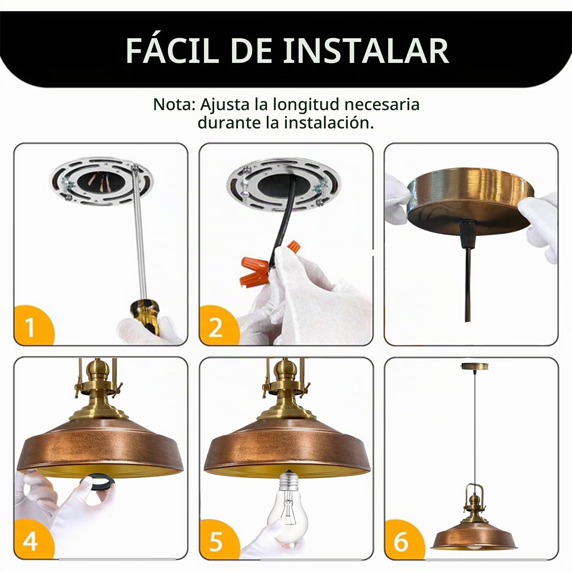 bamyum Asletl Antiguo Lampara Techo Colgante Metal 40 cm, Lamparas Cocina, Lampara Techo Dormitorio E27 Comedo, Salon, Lamparas Mesa Comedor para Niños y Adultas, Lámpara Colgante Tono Cobre