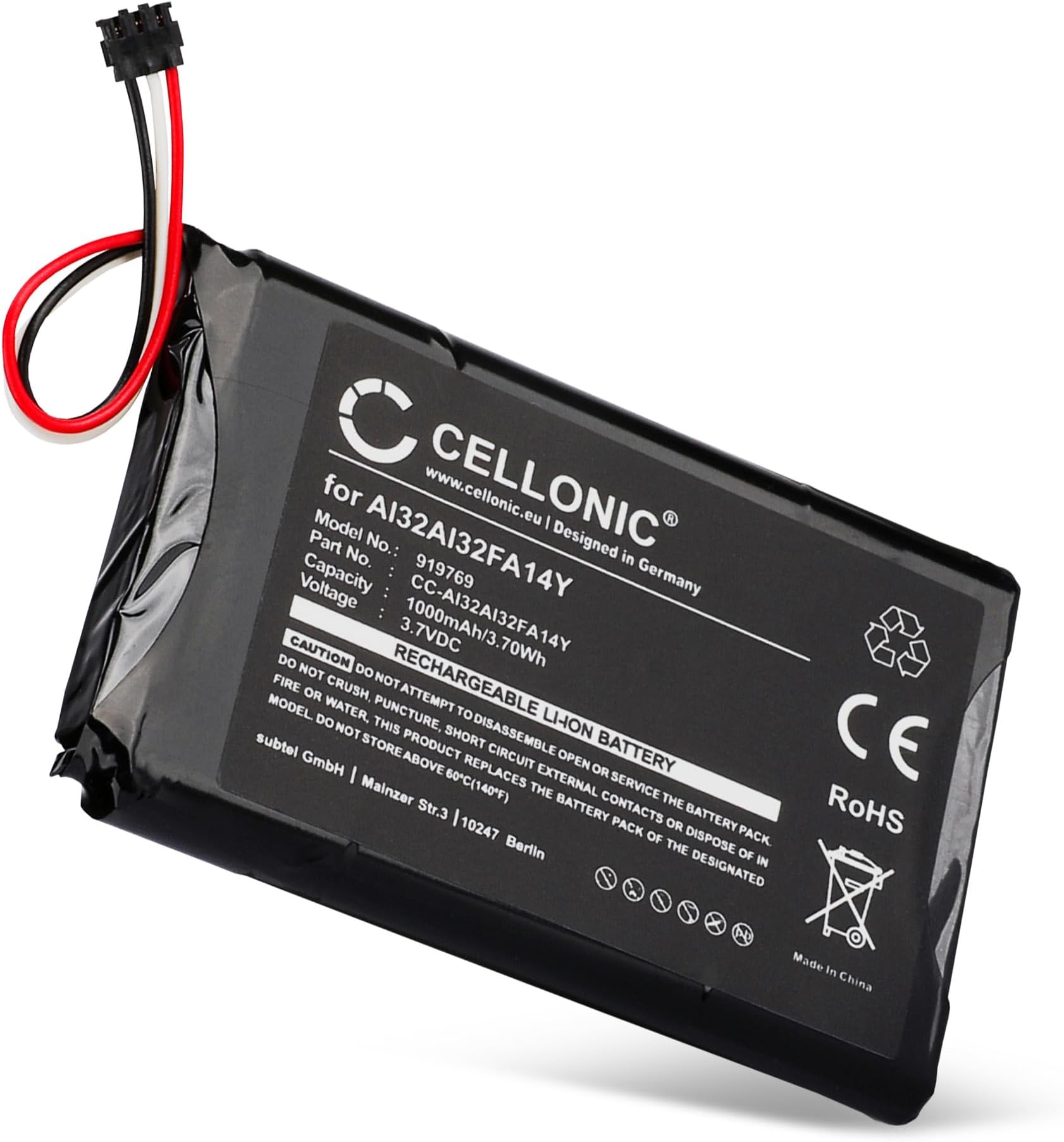 CELLONIC 1x Battery for GPS/Navigation Compatible with Garmin Nuvi 2599LMTHD, Nuvi 2589LMT, nüvi 2595LMT, AI32AI32FA14Y - (1000mAh, 3.7V)