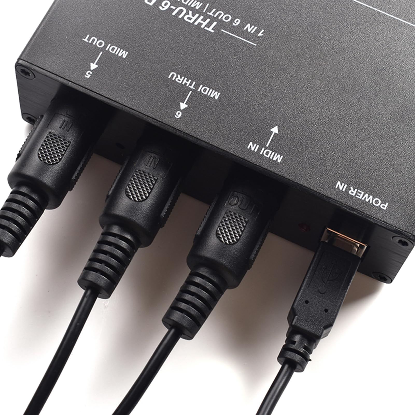 Wszechstronny 6-kanałowy Rozdzielacz MIDI Konwerter USB na MIDI Niezawodny Interfejs dla Klawiatury Fortepian Elektroniczny, wydajność Studyjna