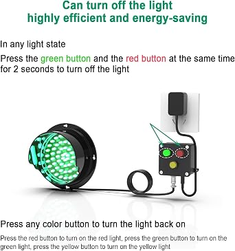 Red/Green/Yellow LED Loading Dock Traffic Lights, 3 in 1 Industrial Signal Stop Go Light, Wall Mounted Loading Dock Bay Light, Button Control, Multicolor Guidance, Plug & Play(200mm/8in)