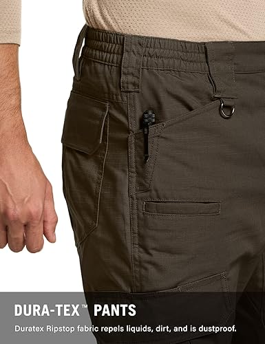 Miniatura 8 de CQR Pantalones tácticos para hombre, resistentes al agua, pantalones cargo Ripstop, ligeros EDC trabajo, senderismo, ropa para exteriores