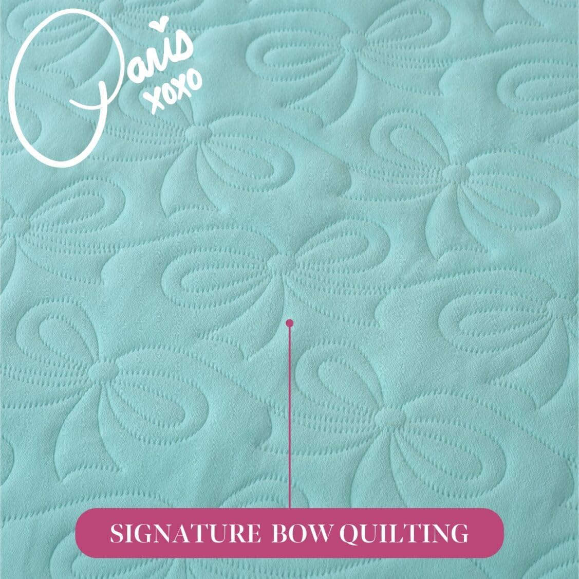 Paris Hilton 2 Piece Twin XL/Twin Comforter Set with 1 Pillow Sham - Soft Warm Chic & Lightweight Quilted Bed Spreads, Housewarming & Birthday Gifts for Women & Teen Girls, Blue Bows (Blaine) | Cute Designs