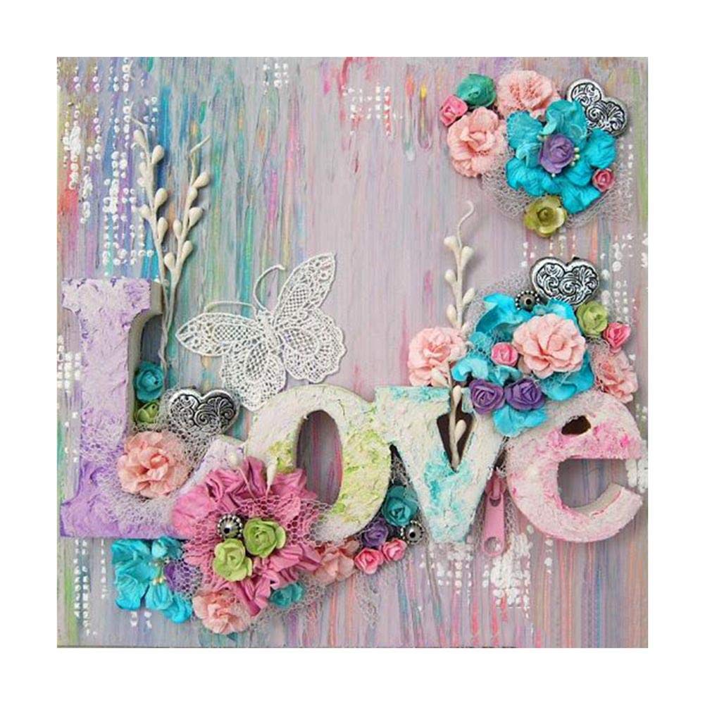 5D Diamond Painting Kit Letter Full Diamond Art Painting DIY Supply for Home Wall Decor Adults and Kids 12 x 12 inch