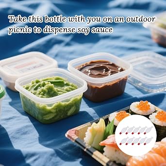 10Pcs 4ml Mini Soy Sauce Bottles, Fish-Shaped Mini Sushi Condiment Containers for Bento, Onigiri, Sashimi & Salads, Leak-Proof Soy Sauce Seasoning Dispensers