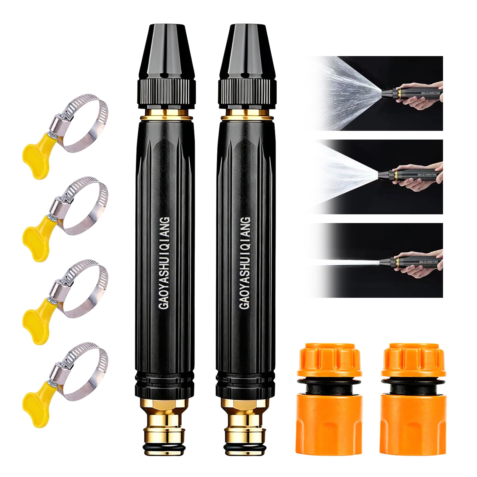 Photo 1 of 2 Pack Home High Pressure Car Wash Water Gun, High Pressure Water Gun with High Pressure Hose Nozzle, Adjustable Spray Nozzle for Car Wash, Garden Watering & Outdoor Cleaning