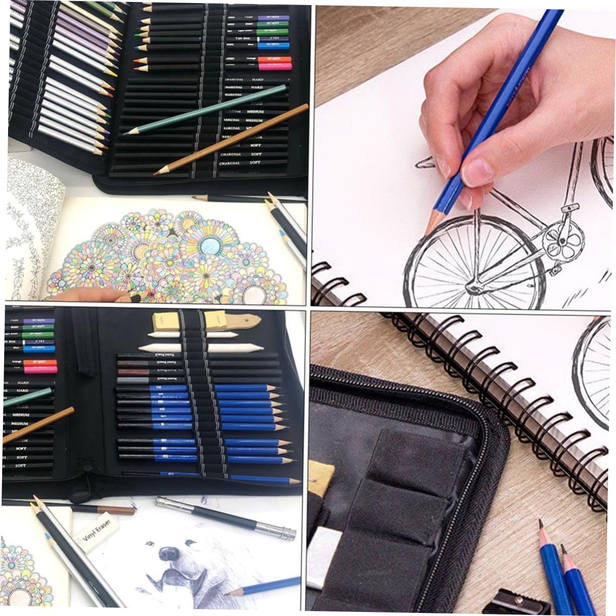 スケッチ用鉛筆 絵画用鉛筆 削りやすい木製描画キット 明るい発色 スムーズな書き味 学生やお子様にも 描画 スケッチ 大人の塗り絵に