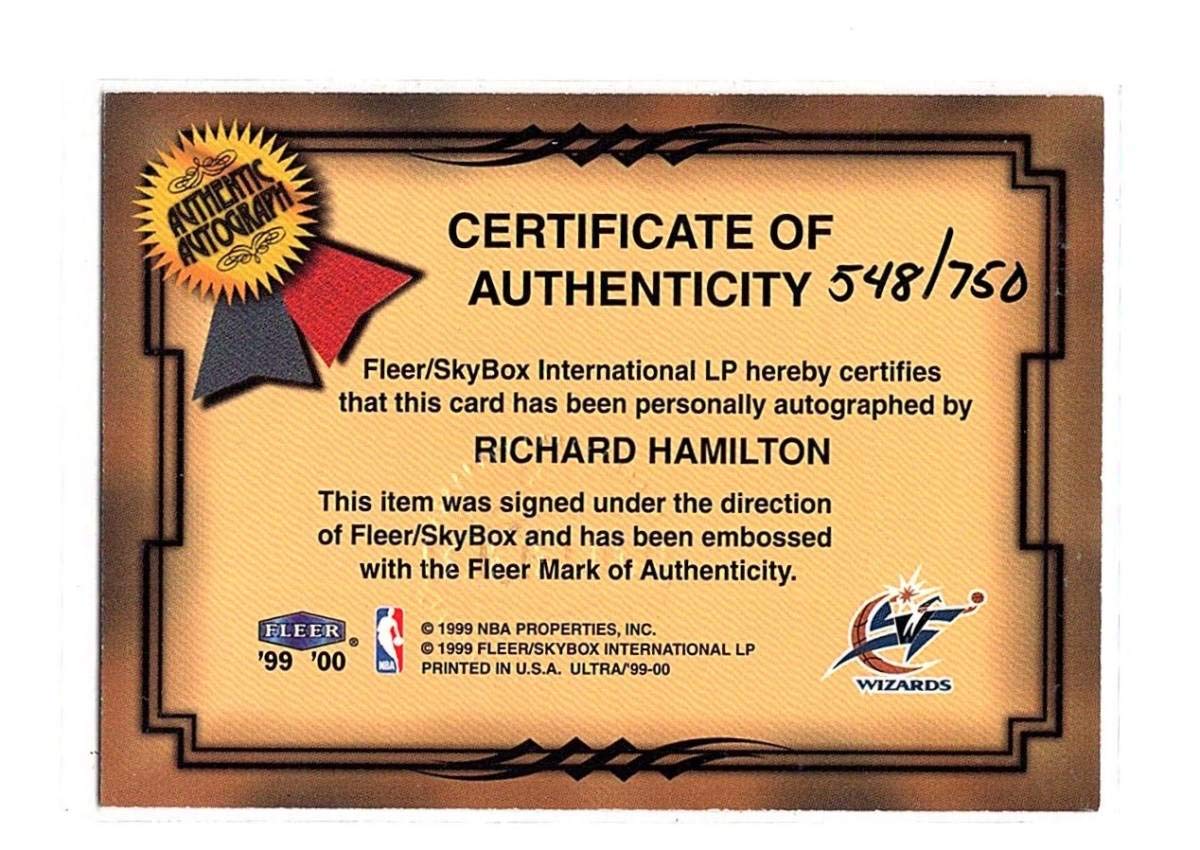 Amazon.co.jp: NBA99-00 Fleer ULTRA FRESHINK Richard Hamilton