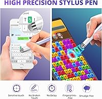 Vista 4 de Lápiz capacitivo extralargo para pantallas táctiles [5 puntas de malla de fibra] compatibles con iPad, iPhone, Android, tablet, laptop, Chromebook
