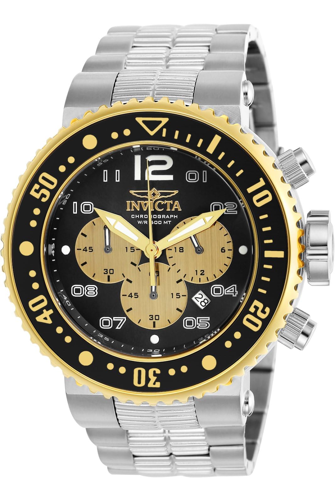 INVICTAPro Diver, Reloj de Cuarzo para Hombre de Acero Inoxidable, 52 mm