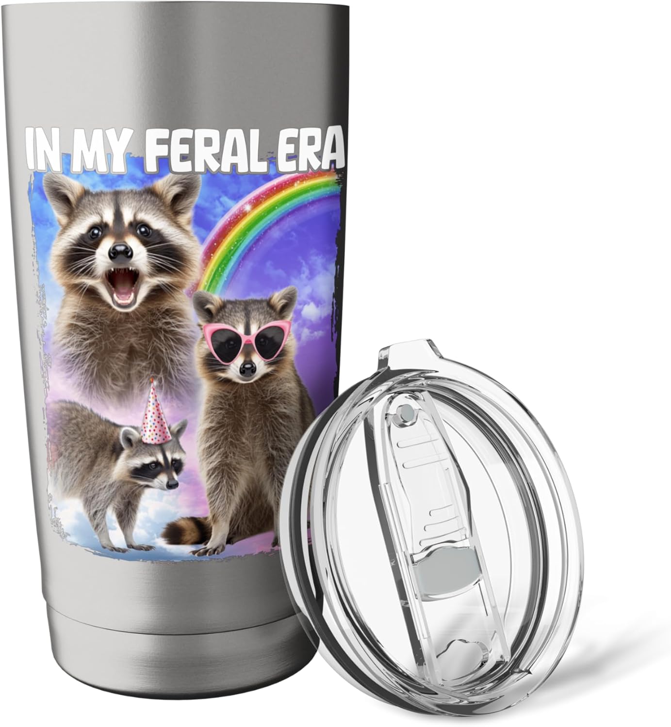 In My Feral Era Raccoon Stainless Steel Insulated Tumbler - Image 5
