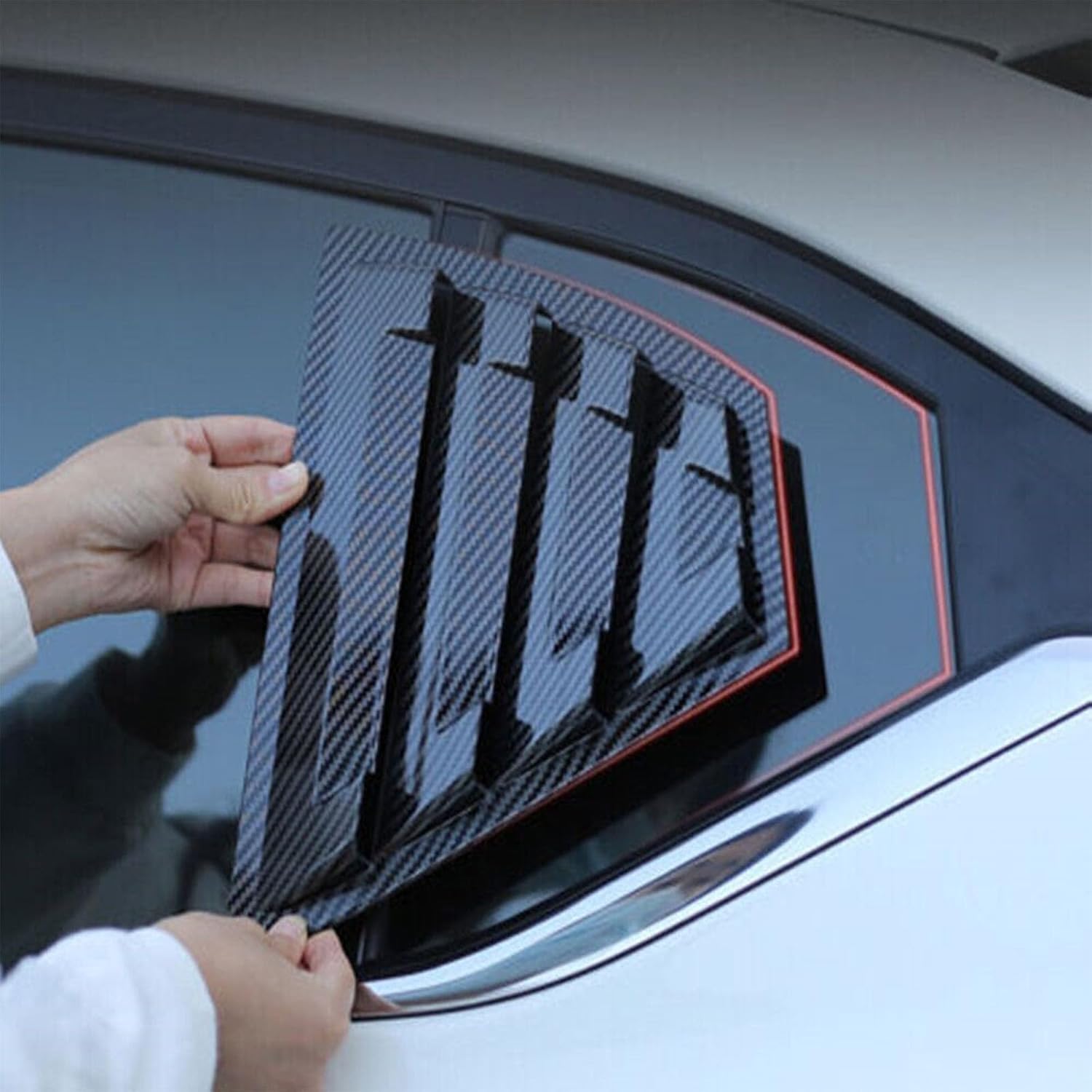 Rear Side Window Louvers Compatible with NIS-san Sentra 2020-2025 Rear Side Window Louvers Air Vent Scoop Shades Cover Blinds Exterior Accessories 2PCS(Glossy Black)