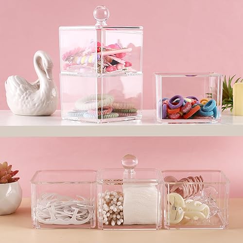 Miniatura 6 de BLVRYVIO Organizador de accesorios para el cabello para niñas, recipientes de baño para diadema, lazos, corbata, herramientas para el cabello,