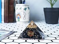 Vista 3 de Crocon Pirámides de orgón de turmalina negra, piedra curativa, piedras de pirámide, piedras de pirámide de cristal Reiki, colección de adivinación