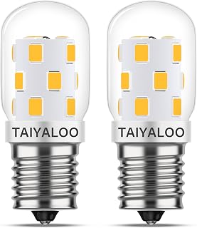 LED Microwave Light Bulbs Under Hood 40W Equivalent, E17 LED Bulb Dimmable for Stove Top, Refrigerator, Appliance, Range Hood, 4000K Natural White, 120V 3W 380LM, E17 Intermediate Base, Pack of 2