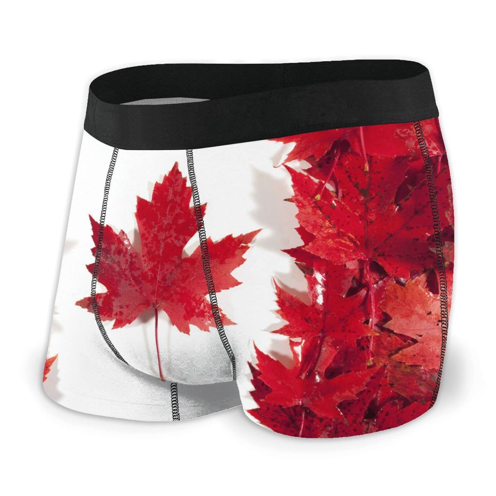 Ahdyr Black Canadian Flag Of Canada Boxer Briefs Underwear For Mens