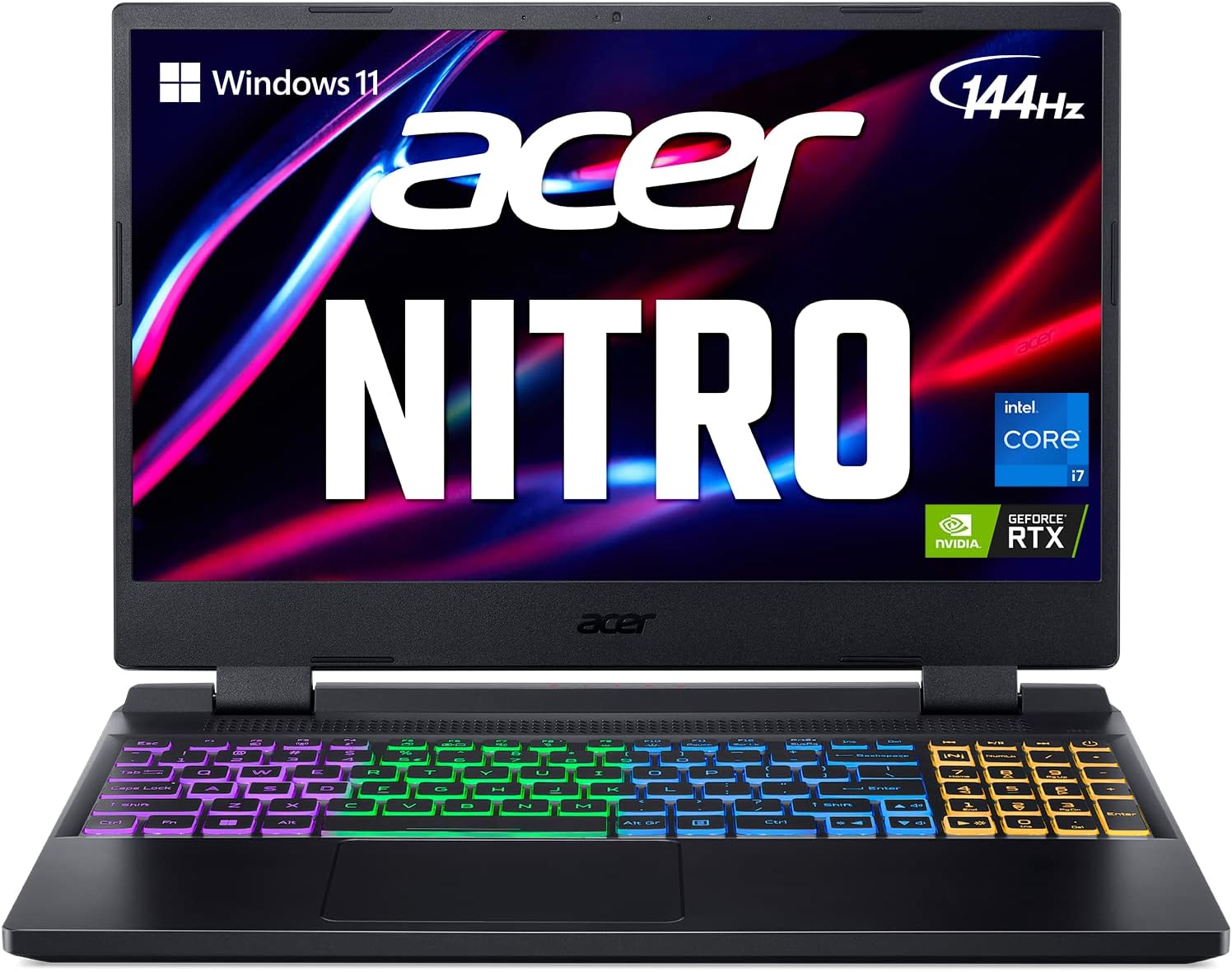 Nitro 5 AN515-58-725A Gaming Laptop | Intel Core i7-12700H | NVIDIA GeForce RTX 3060 Laptop GPU | 15.6" FHD 144Hz 3ms IPS Display | 16GB DDR4 | 512GB Gen 4 SSD | Killer Wi-Fi 6 | RGB Keyboard
