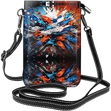 spatter paint Printed Crossbody Bag, Extended Adjustable Shoulder Strap, Multiple Compartments, Key and Cosmetic Storage Pouch
