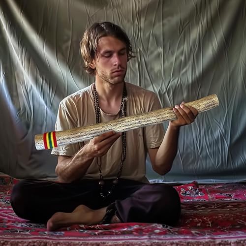 Miniatura 7 de Africa Heartwood Project Palo de lluvia de cactus de 30 pulgadas de Chile, auténtico instrumento musical hecho a mano con envoltura de hilo Rasta