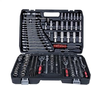 216-Piece Auto Repair Mechanical Tools Kit 1-Drawer Heavy Duty Metal Box OEM Supported for Case Hand Metal File Wrenches Automotive
