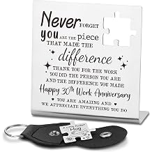 30 Years Work Anniversary Employee Gifts, Thank You Appreciation Gifts for Nurses Therapists Mentor Teacher Happy 30th Works Gift for Women Boss Coworker Friends Desk Decorative Sign TZC27