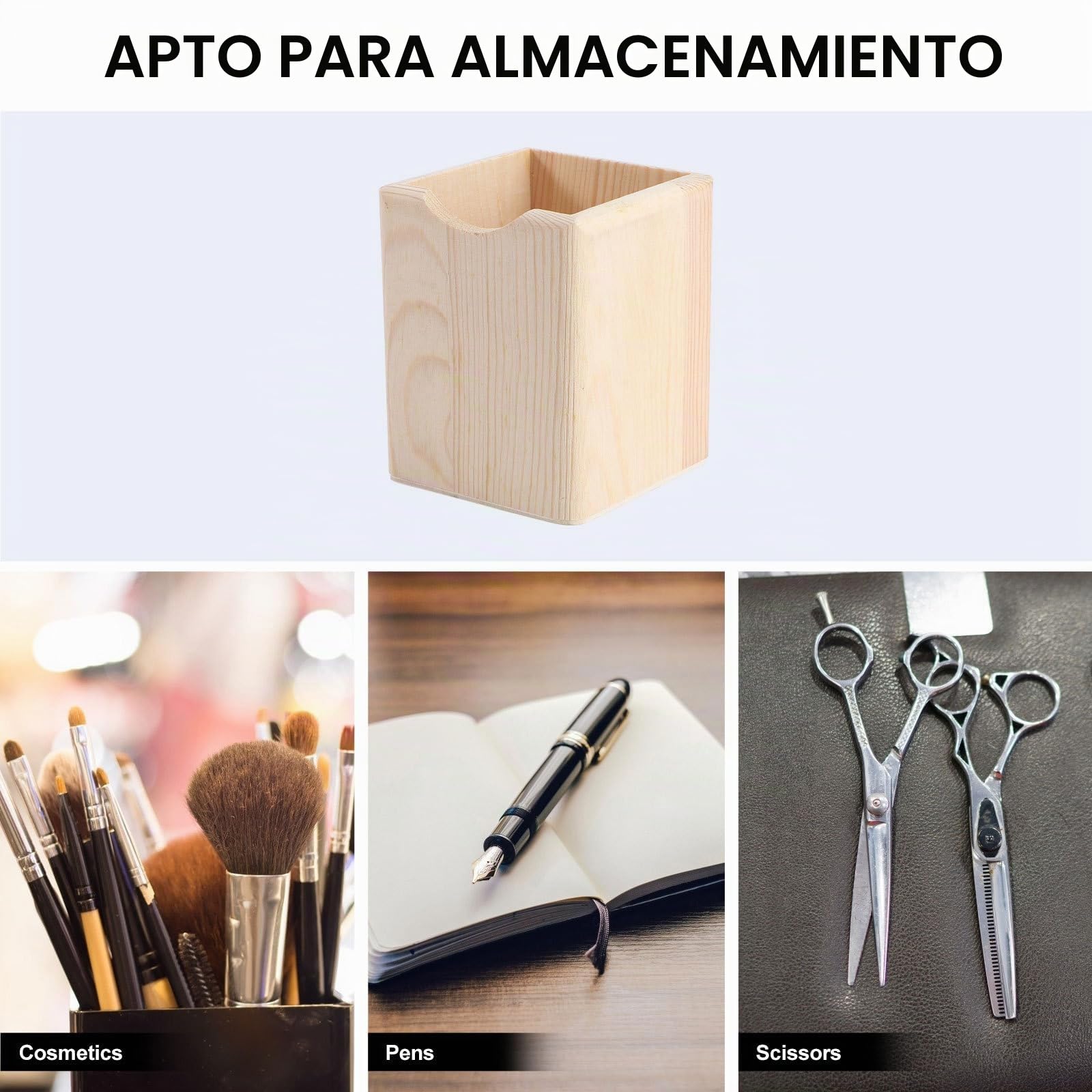 Cabilock Organizador De Oficina De Madera Con Compartimento Único 3.93X9.44X3.14In Contenedor Para Materiales Pequeños Caja Portalápices Sólido Ideal Para Escritorio Hogar Y Diy Graffiti